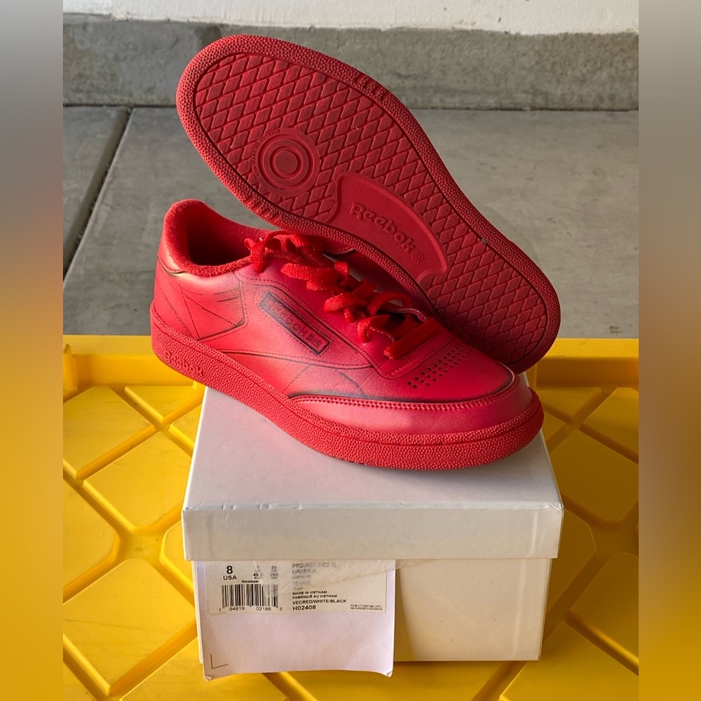 ❤️👟 Maison Margiela Project 0 Club C Sneakers - Red - Mens Size 8